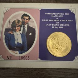 1981 Royal Wedding Commemorative Coin 24karat Gold