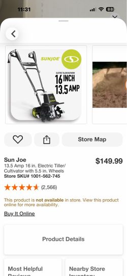 Sun Joe 13.5 Amp 16 in. Electric Tiller/Cultivator with 5.5 in. Wheels
