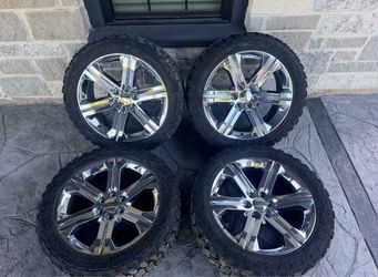 22’ Denali Yukon Wheels Tires 6 Lug Silverado Tahoe Suburban On 33x12.50r22LT Commander