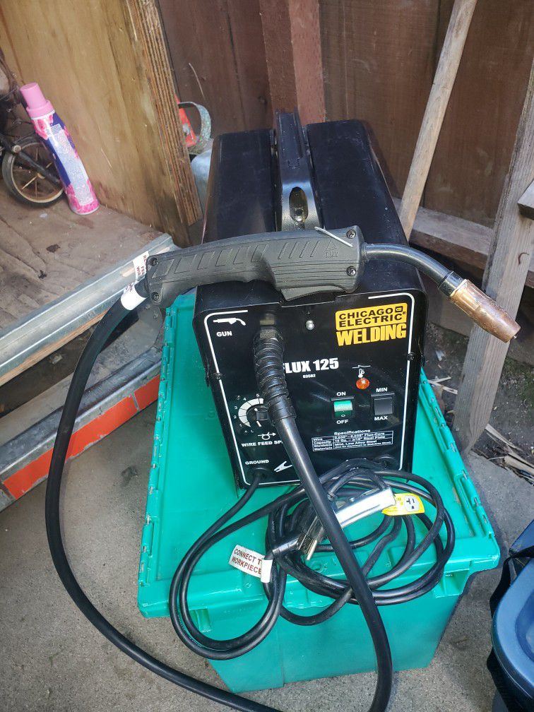 Flux Core Welder With Mask And New Spool Of Fluxcore Wire