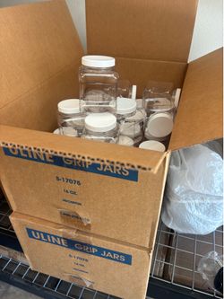 Uline Recloseable Jars with Lids 16 Oz