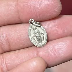 Sterling Silver Holy Mother Mary Miraculous Charm 