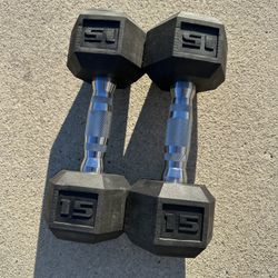 Set Of 15 Lb Dumbbells