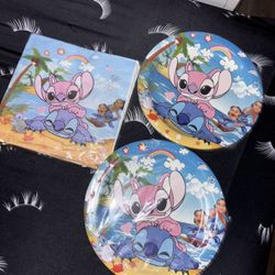 Stitch And Angel Plates And Napkins 