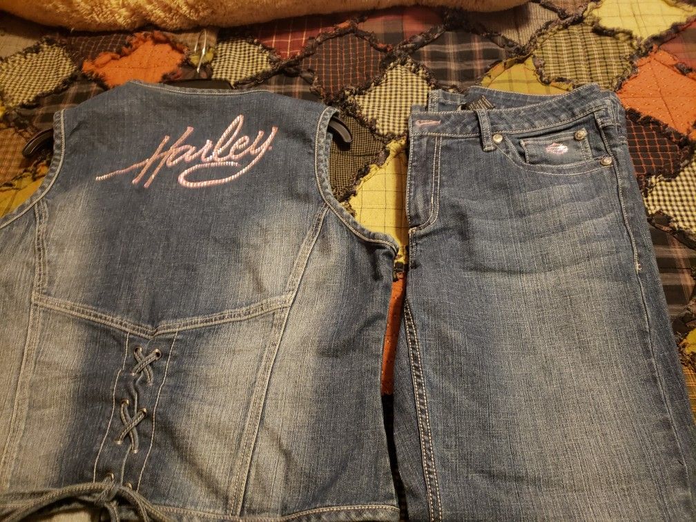 Denim Vest & Denim Jeans Size Xlarge/12
