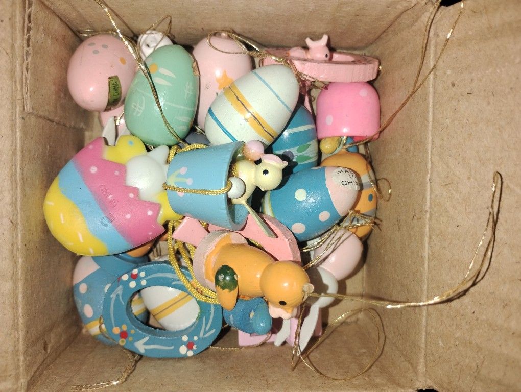 Antique Wooden Easter Ornaments