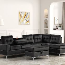 NEW HEIGHTS SECTIONAL WITH OTTOMAN AND REVERSING CHAISE 