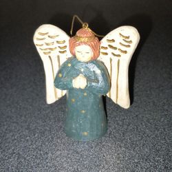 Vintage Winged Angel Christmas Ornament 