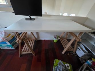 Ikea Adjustable Trestle Desk (59"x29.5")