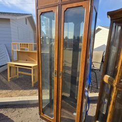 Book Case  With Glass Shelves 
