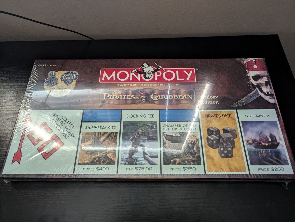 Sealed Monopoly Pirates Of The Caribbean Trilogy Edition 2007 Board Game Complete