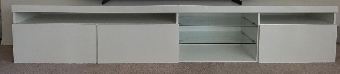 LUMISOL Long TV Stand with LED Light — Fits TVs up to 105”
