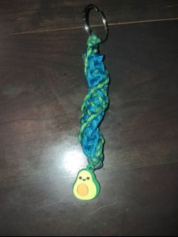 Paracord Keychain with Avocado Charm