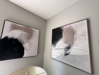 Large Framed Abstract Wall Art Set