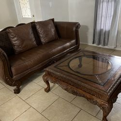 Leather Sofa And Table