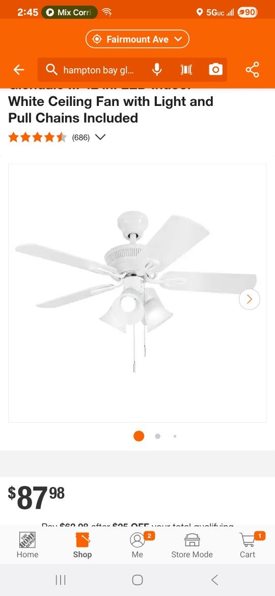 Ceiling Fan 43 In Led Indoor