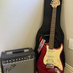 2010 Squier Standard Stratocaster HSS + Fender Frontman 15R + Bag