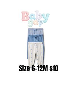 Baby Gap Pull-On Pants 3-Pack Size 6-12M organic 💖💖