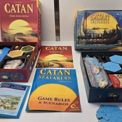 Catan Trade Build Settle Board Game Klaus Teuber's and Seafarers Expansion Pack Retro Kids Man Cave