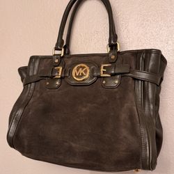 Olive Green Suede/Leather Michael Kors Tote