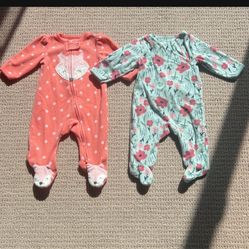 3 Months Carters Fleece Baby Girl Onesies 