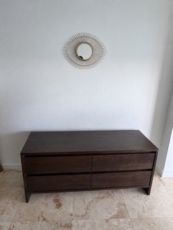 West Elm Solid Oak 4-Drawer Dresser – Dark Wood 20 x 59