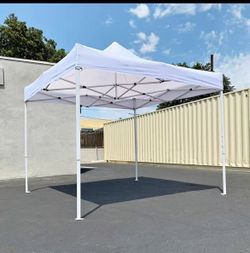 New Heavy-Duty 10x10 ft Popup Canopy Tent Instant Shade with Carry Bag Rope Stake, White