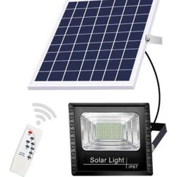 Solar Outdoor Flood Light, Auto Switch,Waterproof LED Solar Security Light, with Remote Control, Adjustable Lighting Time, (100W)