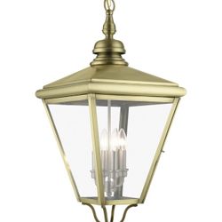 Livex Lighting 27378-01 Adams - 4 Light Extra Large Outdoor Pendant in Traditional Style-31 Inches Tall and 14.25 Inches Wide, Finish Color: Antique B