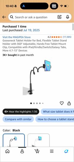 bedside table tablet or book holder kindle