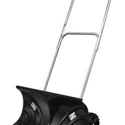 Rolling Snow Pusher Plow Shovel w/Adj Handle Removal Tool (open Box -Never Used).Not in original box