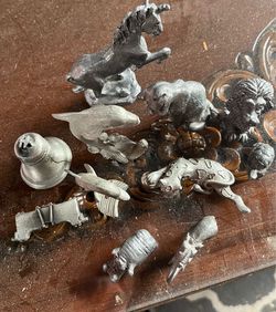Vintage pewter animal collection