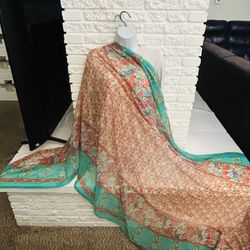 lpc Printed Multi Colour Chiffon Duppata Made In Pakistan 