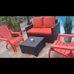 Beautiful 😍 4pc Outdoor Set Pool Deck Balcony Spa Patio Porch Lawn Garden Yard Cushions 