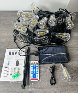 100FT Solar String Lights Outdoor Waterproof, Patio Lights with Remote Control