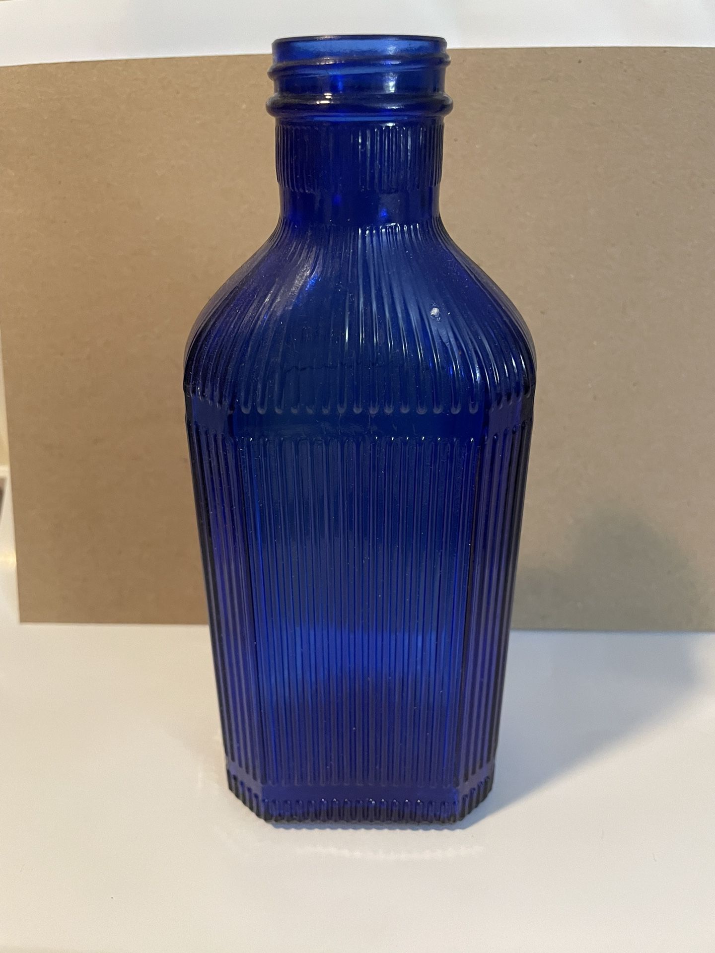 Antique Large McKESSON`S Cobalt Blue Ribbed Poison Bottle