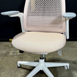 Haworth Breck Office Chair (Blush Fabric, Snow Base)