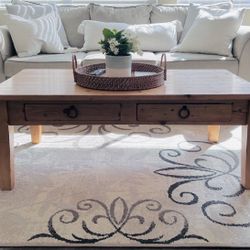 Wood Coffee Table With Drawers