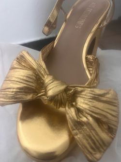 Gold platform chunky heel