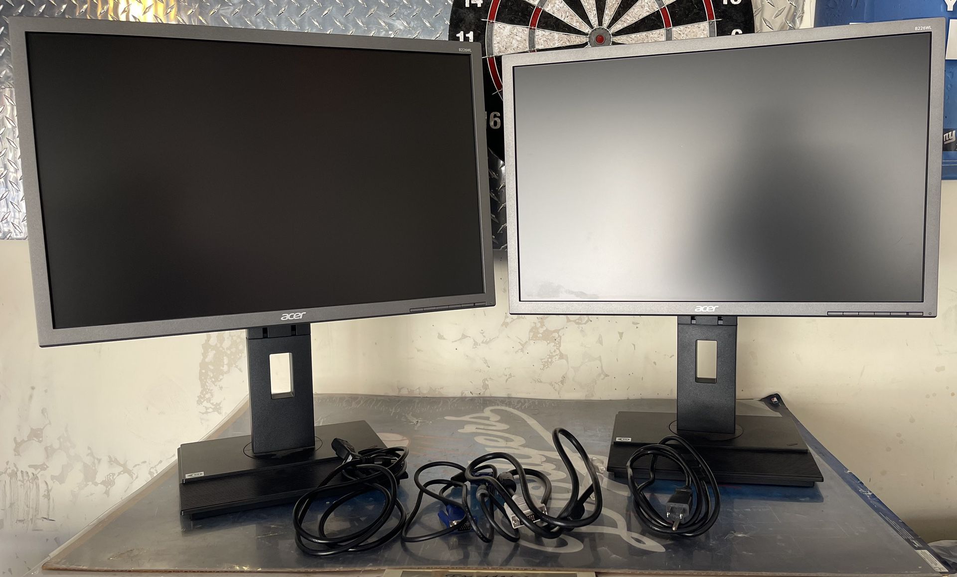 2 Acer 22” LCD Computer Monitors 