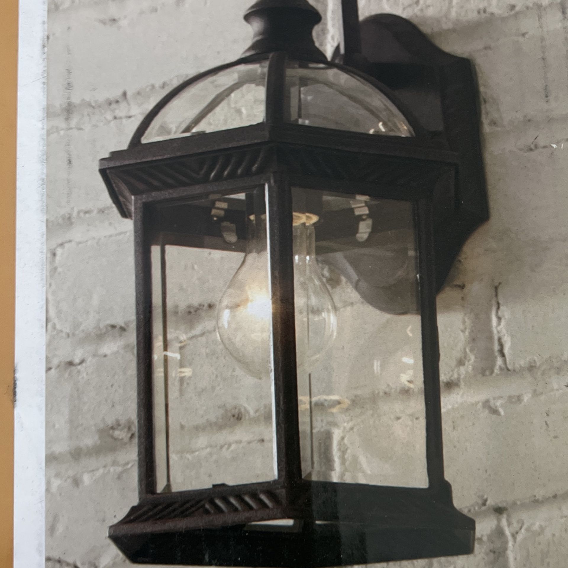 Hampton Bay Wickford 1-Light Weathered Bronze Outdoor Wall Lantern Sconce (2-Pack)