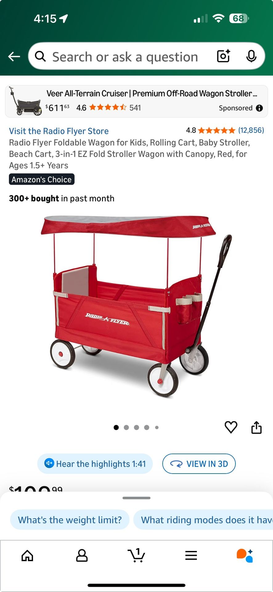 Radio Flyer Foldable Wagon for Kids