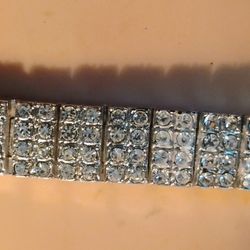 Silver Tone CZ'S Tennis Bracelet 