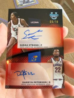 Darryn Peterson/ Sarah Strong dual rookie autograph 9/10