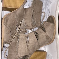 Taupe Suede Heels