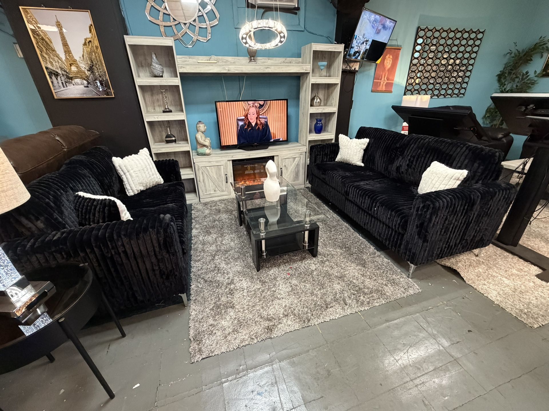 Corduroy Sofa & Loveseat Set – ONLY $578! Includes 4 Plush Accent Pillows at NO EXTRA COST!