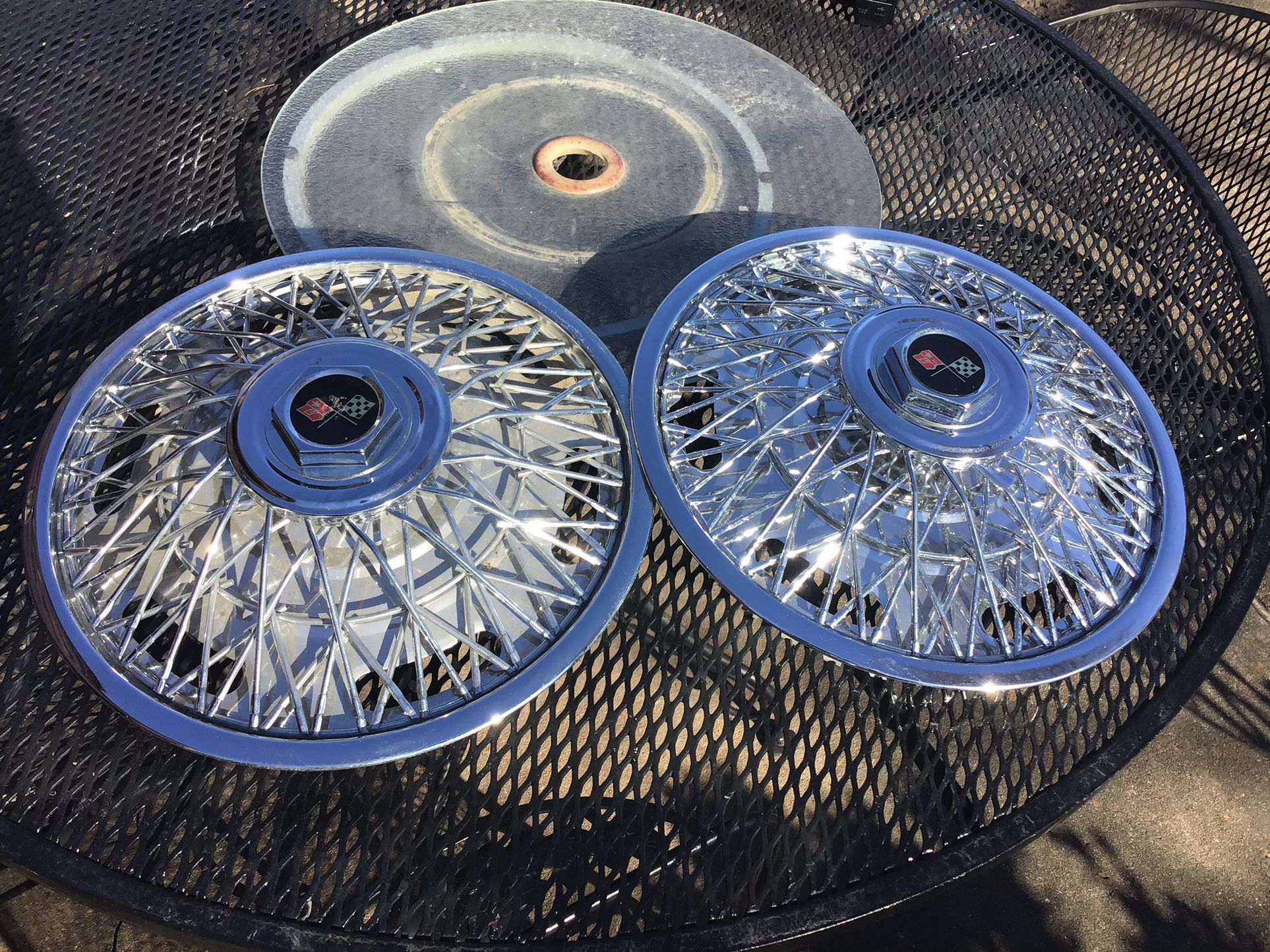 3 Good13” Wire Wheel Hub Covers Chrome