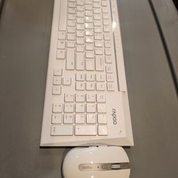🔥🔥Rapoo Wireless Mouse and Keyboard Set (Bow Tie, Multimode, Wireless, USB A, Slim, Computer) White🔥🔥