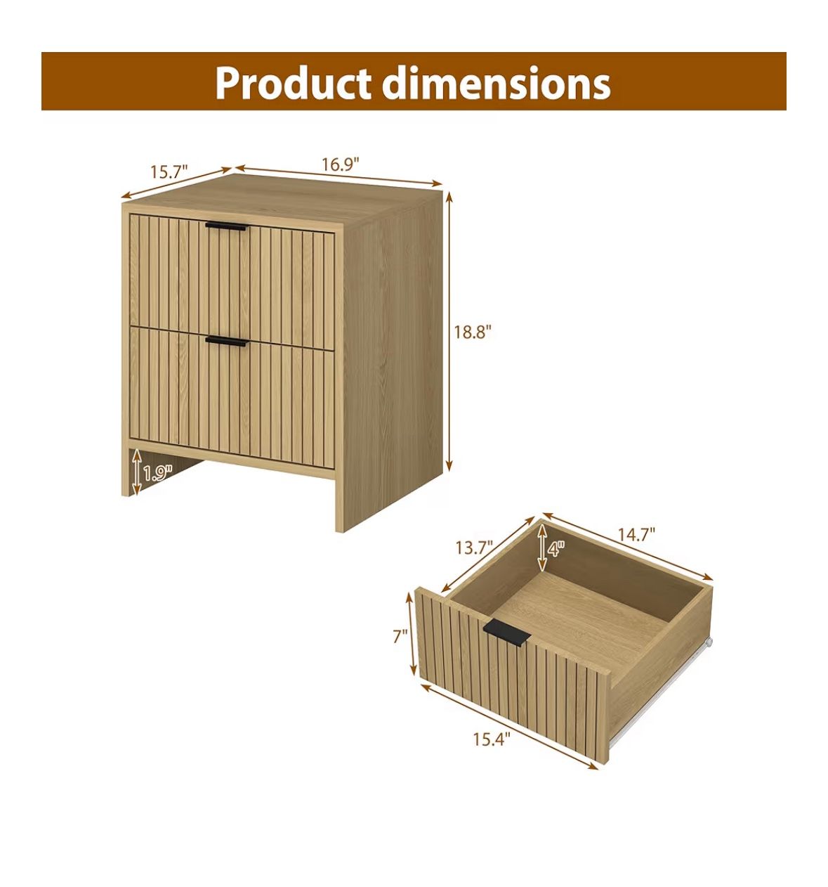 Brand New Nightstand With Drawers