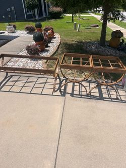 Wrought Iron Patio Table Frames Set of 2